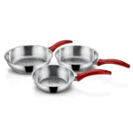Juego de 3 Sartenes de Acero Inoxidable