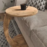 Mesa Auxiliar Tipo C con Ruedas – Mesa para Sofá