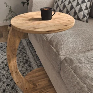 Mesa Auxiliar Tipo C con Ruedas – Mesa para Sofá