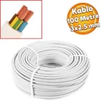 Cable eléctrico con toma de tierra, conductor de cobre 3x2.5, 100 metros