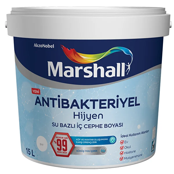 Pintura antibacteriana para paredes de higiene, 15 litros