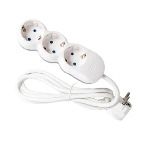 Regleta múltiple de 3 enchufes con cable de 1,5 metros