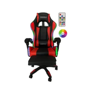 Silla Gamer Star con Luz LED y Función de Masaje – Rojo y Negro