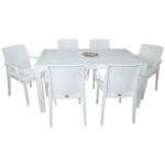 Juego de Mesa Siena con Brazos y Mesa de 80x140 cm